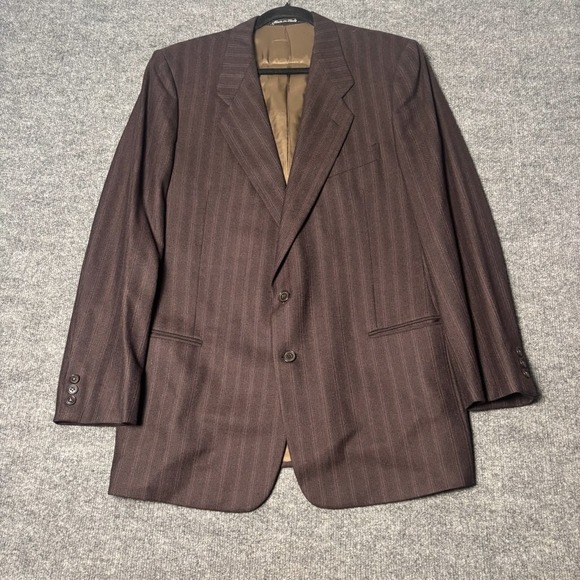Emanuel Ungaro Other - Emanuel Ungaro Uomo Brown Pinstripe Virgin Wool Blazer Saks Fifth Avenue 42L IT